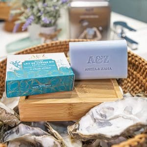 Savon exfoliant solide ANITA & ZAHA – Coquille d’huître & Lait de chèvre bio- Made In France