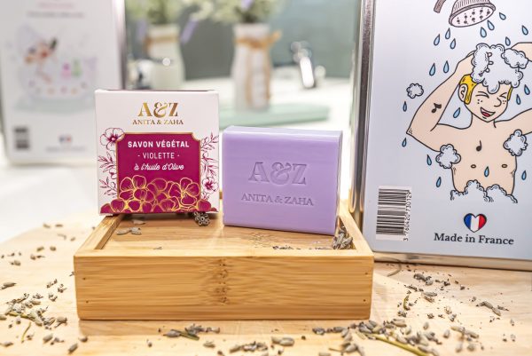 Savon solide végétal, parfum délicat de violette