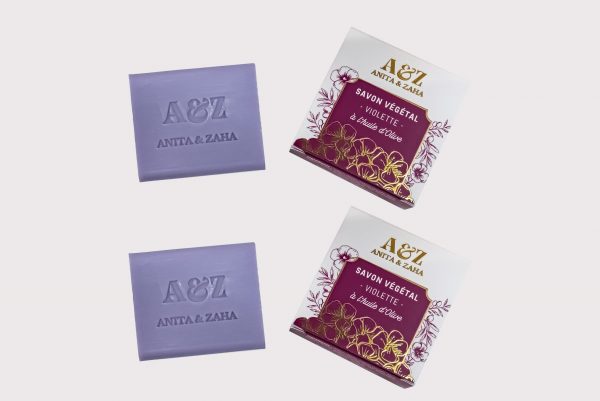 Savon végétal parfumé à la violette en duo – ANITA & ZAHA, Made In FRANCE