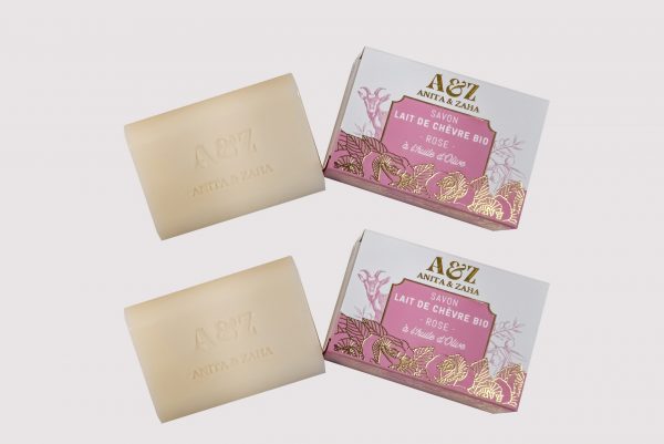 Savon en duo au lait de chèvre bio et parfum de rose – ANITA & ZAHA
