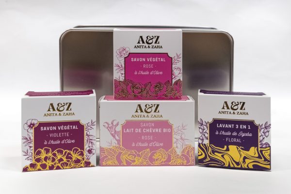 Coffret floral aux extraits de quatre fleurs, savoir-faire français et fabrication experte ANITA & ZAHA