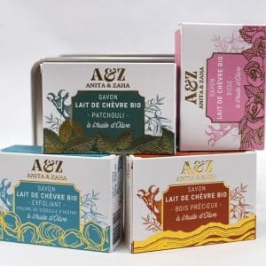 Savons naturels ANITA & ZAHA au lait de chèvre bio Fabriqués en France