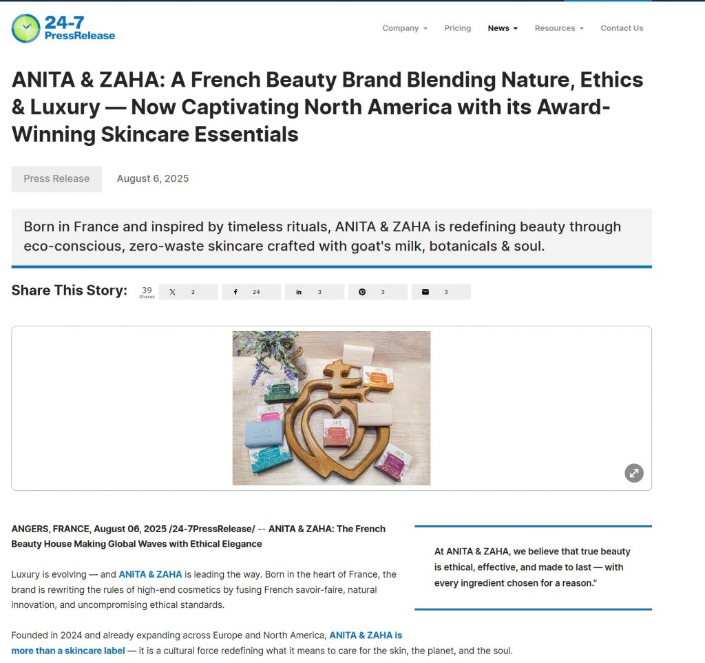 Press Release About ANITA & ZAHA