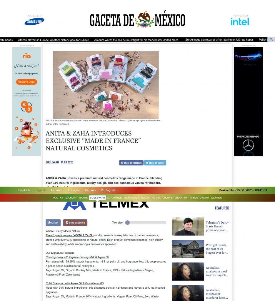 La Gaceta de México – ANITA & ZAHA press coverage