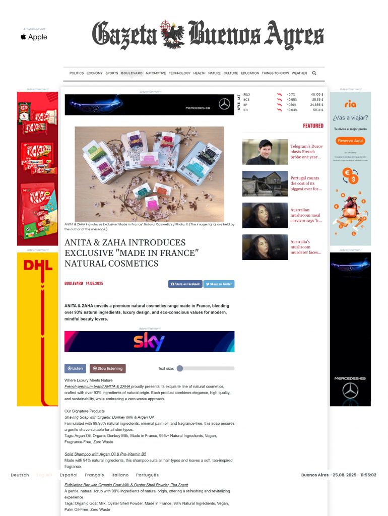 Gazeta Buenos Aires – ANITA & ZAHA press coverage