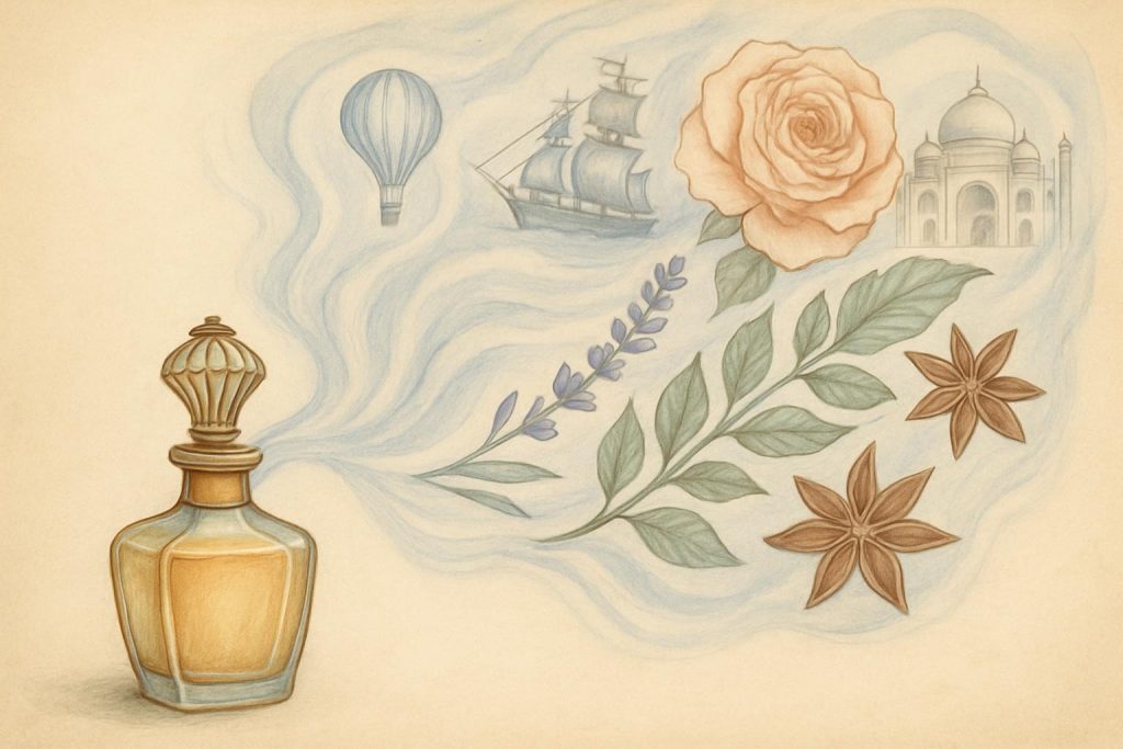 Parfum d’ambiance évoquant la détente et la relaxation dans une atmosphère apaisante.