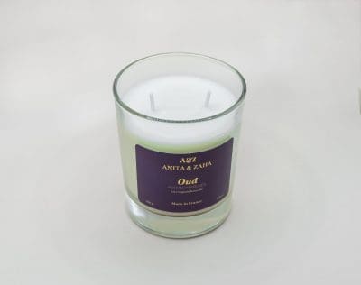Bougie parfumée Oud en cire de soja naturelle, création artisanale ANITA & ZAHA