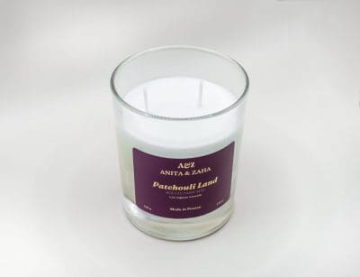 Bougie parfumée Patchouli Land en cire de soja naturelle, création ANITA & ZAHA