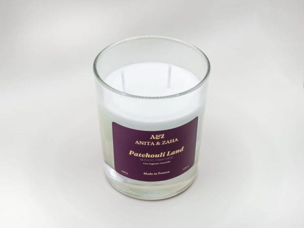 Bougie parfumée Patchouli Land en cire de soja naturelle, création ANITA & ZAHA