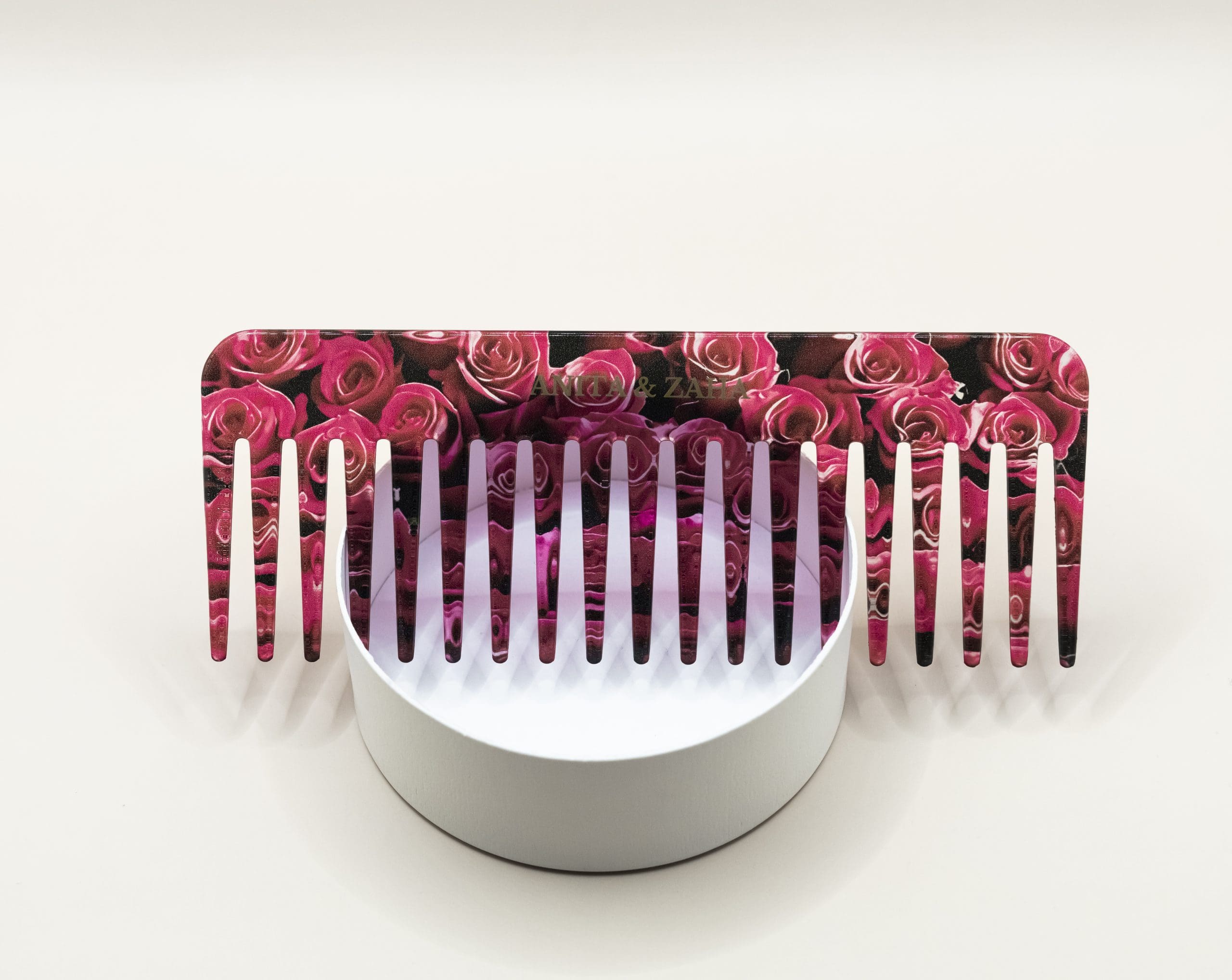 Peigne Démêlant en Acétate Roses – Image 3