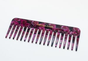 Peigne cheveux Roses dents larges -Made in France