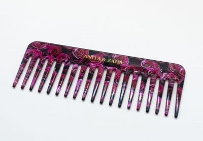Peigne cheveux Roses dents larges -Made in France